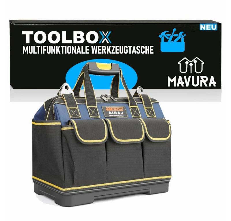 MAVURA Werkzeugtasche TOOLBOX Werkzeugtasche Arbeitstasche Werkzeugbeutel, Montagetasche Handwerkertasche Werkzeugbox 16 Fächer von MAVURA
