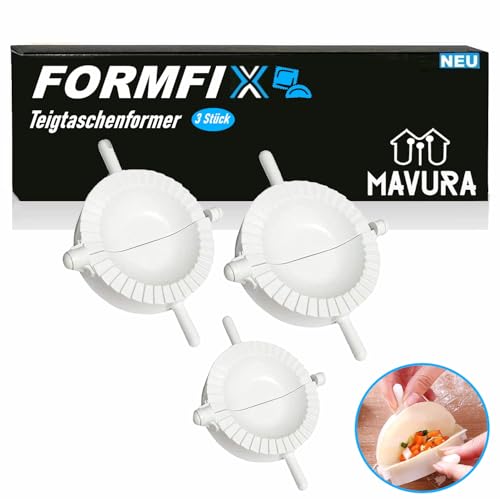 MAVURALiving Ravioli Former Maultaschen Teigtaschen Form Ausstecher Dumpling Maker Teigtaschenformer weiß [3er Set] von MAVURA