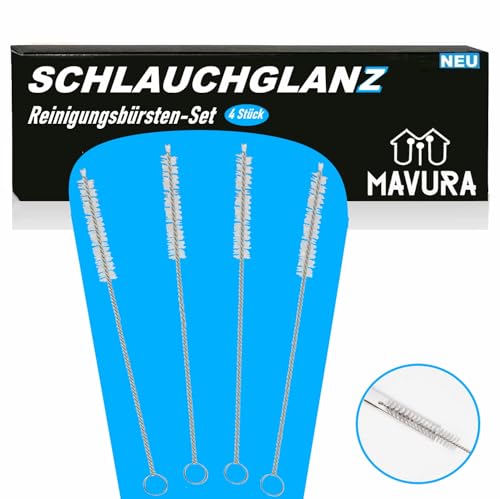 Reinigungsbürste für Kaffeevollautomat 4er-Set (u.a. für DeLonghi) kleine & schmale Milchschlauchbürste Strohhalm-Bürste Kühlschrank Reiniger Flaschenbürste Version 2.0 von MAVURA