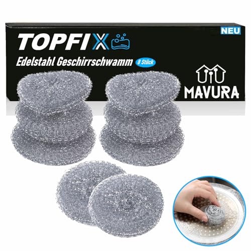 TOPFIX Edelstahl Topfreiniger Spirale Scheuerreiniger Stahlschwamm TOPFIX Edelstahl Topfreiniger Spirale Scheuerreiniger Stahlschwamm von MAVURA