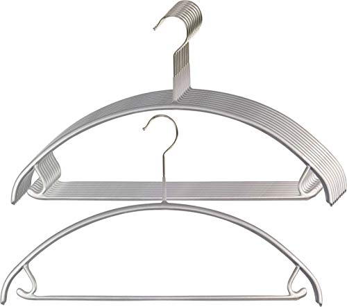 MAWA Universalbügel, 10 Stück, platzsparende Universalbügel mit Rockhaken und Steg für T-Shirts, Hosen, Röcke und Tops, 360° drehbar, hochwertige Antirutsch-Beschichtung, 42 cm, Silber MAWA Universalbügel, 10 Stück, platzsparende Universalbügel mit Rockhaken und Steg für T-Shirts, Hosen, Röcke und Tops, 360° drehbar, hochwertige Antirutsch-Beschichtung, 42 cm, Silber von MAWA