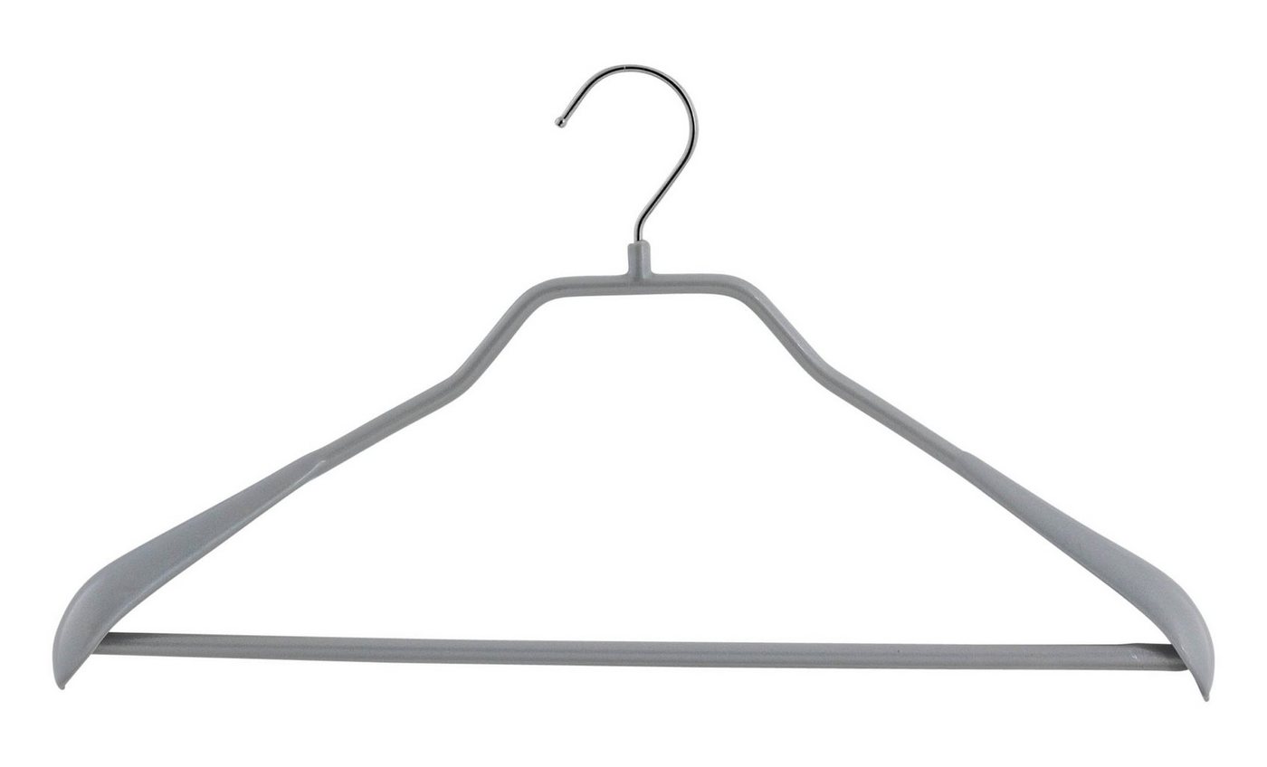 MAWA Kleiderbügel MAWA Bodyform/LS Rundstahl-Kleiderbügel mit breit ausgeformter belastbarer Schulterauflage, aus 4,6 mm Rundstahl, körpergeformt, rutschhemmend ummantelt, geeignet für Oberbekleidung, (10-tlg) von MAWA