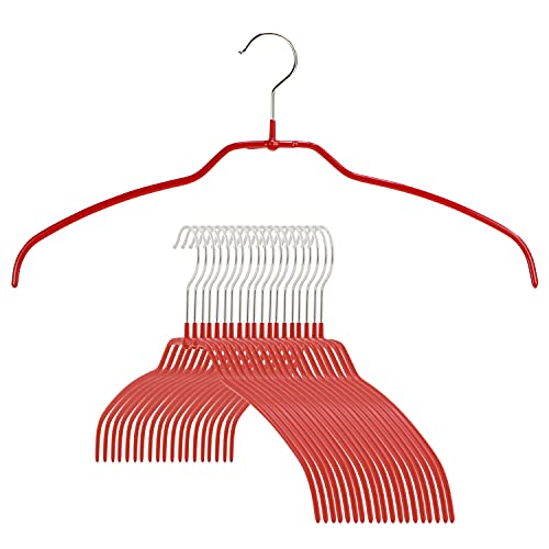 Mawa von Reston Macan Lloyd Silhouette Ultra Leicht Dünn rutschfest platzsparend 42/FT Kleiderbügel für Shirts, rot, Set of 20 von MAWA