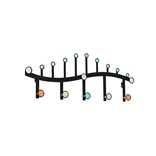 MAWERDCXG Wandhaken Wandhaken-Garderobenständer kann in der Wohnzimmer-Halle-Eingangshalle-schwarze Hängende Coats-Schals eingesetzt werden Garderobenhaken(5 hooks) von MAWERDCXG