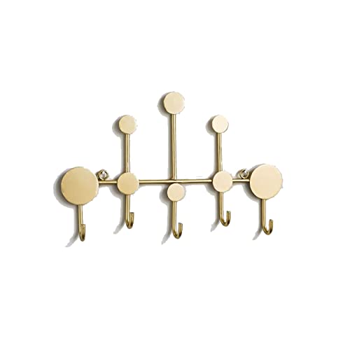 Wandhaken Multifunktionale wandmontierte Mantel Rack Modern Wandhalterung Aufhänger Auf Badezimmer Wohnzimmer Schlafzimmer Garderobenhaken(Gold,5 hooks) von MAWERDCXG