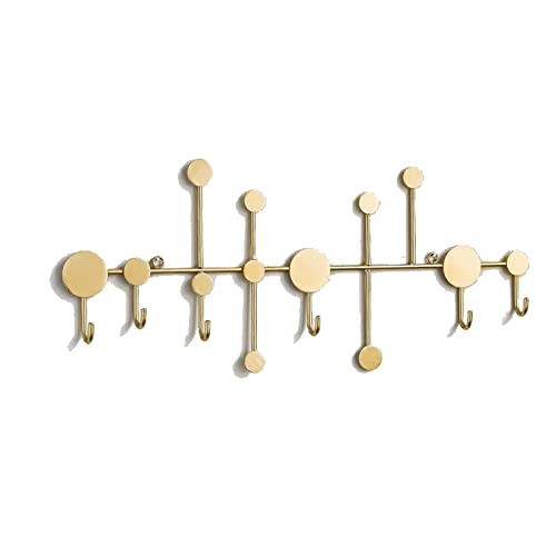 Wandhaken Multifunktionale wandmontierte Mantel Rack Modern Wandhalterung Aufhänger Auf Badezimmer Wohnzimmer Schlafzimmer Garderobenhaken(Gold,6 hooks) von MAWERDCXG