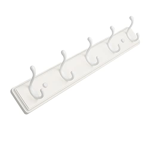 Wandhaken Wandmontierter Kleidergestell Einfache Mantelhaken Schwerlastmantel Haken Aufhänger Wandständer Hängende Schlüssel Rack Mantel weiß Garderobenhaken(5 hooks) von MAWERDCXG