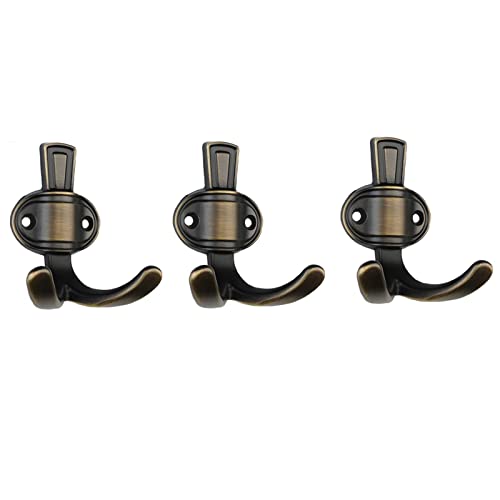 Wandhaken Wandmontierter Mantel Rack Moderne Stil Metall Doppel Set Haken 3-Stück Hochleistungsmantel Hängen Hüte Roben Mäntel Garderobenhaken(B) von MAWERDCXG