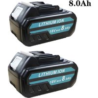 2 x 8000-mAh-18-V-Akkus, Ersatzakku für Makita BL1850, 18-V-Li-Ionen-LXT-Lithium-Ionen-Akku BL1850B, BL1830 mit LED, kompatibel mit Makita von MAWIRON