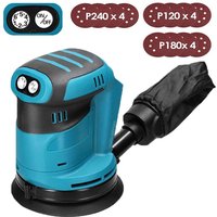 Mawiron - Exzenterschleifer, 125 mm kabelloser bürstenloser 18-V-Exzenterschleifer, mit 12 Schleifpapieren und Staubbeutel (ohne Akku), kompatibel von MAWIRON