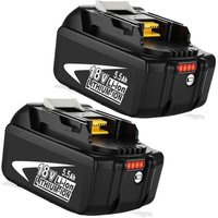 Akku ,2X 5.5A BL1860B für Makita 18V Akku Ersatzakku für Makita BL1860 BL1850B BL1840 BL1845 BL1835 BL1830 BL1815 LXT-400 mit Anzeige von MAWIRON