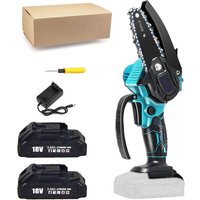 Mawiron - Mini-Kettensäge, tragbare elektrische Kettensäge, kabellos, kleine Handkettensäge, Astschere, Kettensäge, 2 x 3.0 a Akku + Ladegerät, von MAWIRON