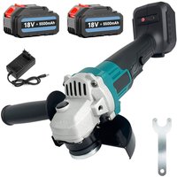 Schleifmaschine, Akku-Winkelschleifer, 18V 800W 125mm Winkelschleifer, Schleifwerkzeug mit Schiebegriff, ausgestattet mit 2 5,5A Batterien und Schleifmaschine, Akku-Winkelschleifer, 18V 800W 125mm Winkelschleifer, Schleifwerkzeug mit Schiebegriff, ausgestattet mit 2 5,5A Batterien und von MAWIRON