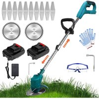 Schnurlose Strimmer, schnurloser Strimmergras -Trimmerbaumschneider 18V Garten EDGER Elektrische 2 Batterie mit 2 Disques de Scie, 10 Lames von MAWIRON