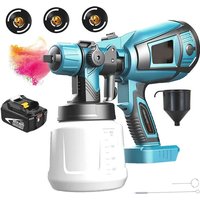 Spritzpistole, 1000ml hvlp Akku Spritzpistole, Airless Spritzpistole+5500mAh Akku (ohne Ladegerät und kompatibel mit Makita Akku von MAWIRON