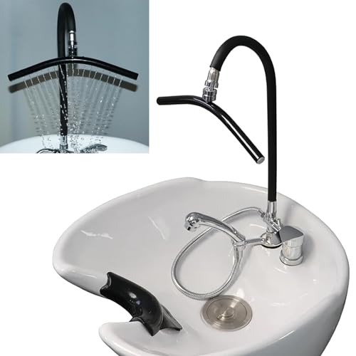 Haarwaschkopf, Massage, Spa-therapie, Biege-wasserfall-dusche Für Shampoo-schüssel, Waschbecken, Haarstation, Schönheitssalon, Shampoo-bett-schüssel, Waschen, Haarsalon-stil, Kopfhautpflege, Wasserfal von KUNYOS