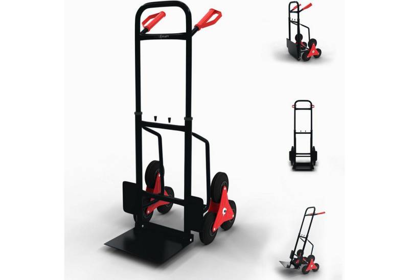 MAXCRAFT Sackkarre Treppenkarre bis 150 kg - 6 Räder in Schwarz von MAXCRAFT