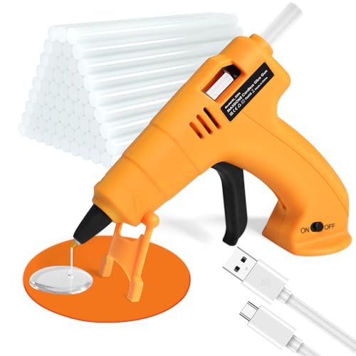 MAXDONE Heißklebepistole Akku, Heißklebepistole Kabellos mit 30 Heißklebesticks & Silikonmatte, USB Typ-C Aufladende 3000mAh, Tragbar Klebepistole Kabellos zum Basteln DIY und Schnelle Reparaturen MAXDONE Heißklebepistole Akku, Heißklebepistole Kabellos mit 30 Heißklebesticks & Silikonmatte, USB Typ-C Aufladende 3000mAh, Tragbar Klebepistole Kabellos zum Basteln DIY und Schnelle Reparaturen von MAXDONE