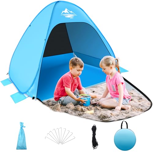 MAXDONE Strandmuschel Pop Up Strandzelt für 1-2 Personen, UV50+ Schutz Strandzelt für Familien Strand Garten Camping von MAXDONE