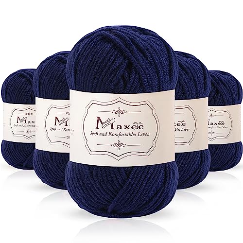 Maxee 250g（50g*5）Handstrickgarn Multicolor, Acryl Garn zum Stricken, Weicher Wolle zum Häkeln und Kunsthandwerk, Hand Knitting Garn zum Häkeln, Schals für Strickanfänger, Erfahrene Stricker von Maxee