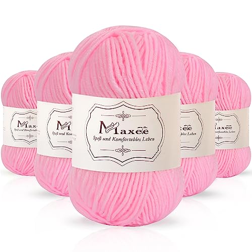 Maxee 250g(50gx5) Handstrickgarn Multicolor, Acryl Garn zum Stricken, Weicher Wolle zum Häkeln und Kunsthandwerk, Hand Knitting Garn zum Häkeln, Schals für Strickanfänger, Erfahrene Stricker von Maxee