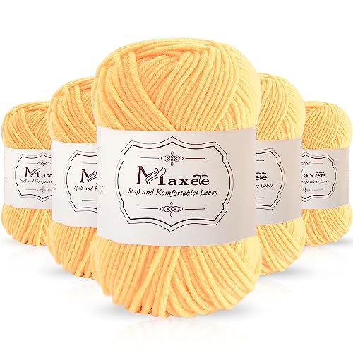 Maxee 250g(50gx5) Handstrickgarn Multicolor, Acryl Garn zum Stricken, Weicher Wolle zum Häkeln und Kunsthandwerk, Hand Knitting Garn zum Häkeln, Schals für Strickanfänger, Erfahrene Stricker von Maxee