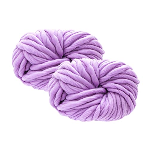 Maxee Sperrige Armstricken Wolle 500g (2 * 250 g), Roving Garn zum Handstricken Häkeln, Grobe Isländische Wolle, Grobstrick Weiches Wollgarn, Dicke Wolle Garn für Decke Stricken - (Violett) von Maxee