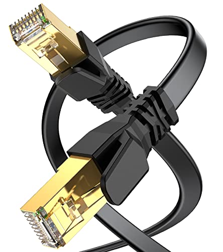 MAXGROUP Cat 8 LAN Kabel 7.5m,40Gbps 2000MHz Netzwerkkabel S/FTP Ethernet HochgeschwindigkeitsGigabit RJ45 Lylon, Geflochtener Patchkabel mit Vergoldung für PS5 PS4 Router Modem TV Switch Laptop von MAXGROUP