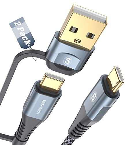 MAXGROUP USB C auf USB C Kabel 100W [2Stück 3M] für iPhone 15 plus pro max ladekabel Schnellladen USB Typ C Winkel Ladekabel für Samsung Galaxy S24 S23 S22 S21 S20,Note 20 10,iPad Pro/Air,Pixel Phones von MAXGROUP