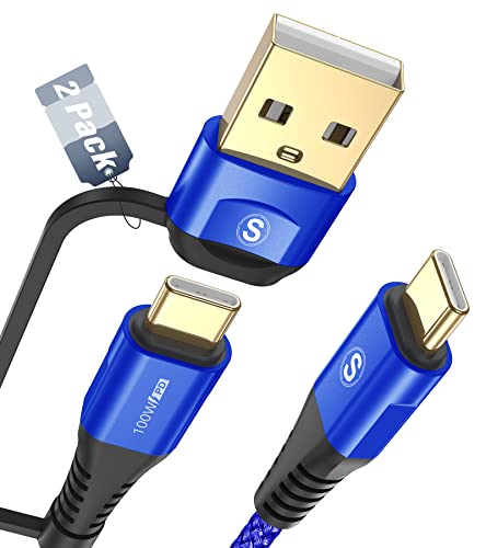 MAXGROUP USB C auf USB C Kabel 100W [2Stück 2M] für iPhone 15 plus pro max ladekabel Schnellladen USB Typ C Winkel Ladekabel für Samsung Galaxy S24 S23 S22 S21 S20,Note 20 10,iPad Pro/Air,Pixel Phones von MAXGROUP