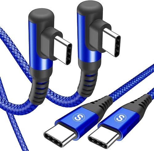 [2Stück 2M] USB C auf USB C Kabel 60W,90 Grad Schnellladekabel USB Typ C PD Ladekabel for iPhone 15/15 Pro/Pro Max,Samsung Flip/Fold 3/4/5,S24/23/22/21/20/10/9/8 A14/13/12 A34/A33 A54/53/52s/51/50 von MAXGROUP