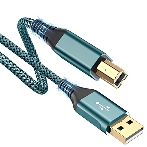 MAXGROUP USB Druckerkabel 5M, Scannerkabel USB 2.0 Typ B Kabel USB A auf USB B Druckerkabel PC Druckerkabel kompatibel mit HP, Dell, Canon, Epson, Lexmark, Xerox, Brother, Samsung, Pixma - Grün von MAXGROUP