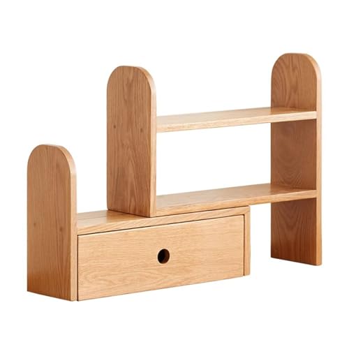 MAXHID Verstellbares Schreibtisch-Bücherregal Aus Holz Mit Schublade – Erweiterbarer Organizer Für Zuhause Und Büro von MAXHID