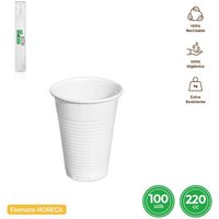 Maxi - torres Packung mit 100 plastic Bechern Weiß 220 cc von MAXI