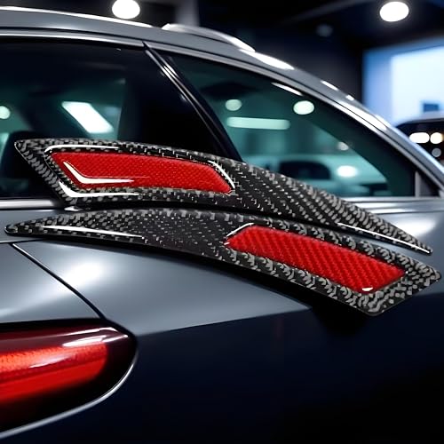 MAXIAOMA 2 Stück Auto Radkotflügel Kotflügel für Smart ForTwo I (1998-2007), Kotflügel Kohlefasermaterial Schutzleisten Radlauf Verbreiterung Kotflügel Radlauf Zierstreifen,Red von MAXIAOMA