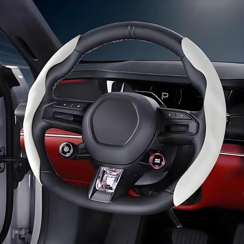 MAXIAOMA Auto Lenkradbezug Für Audi Q7 Typ 4M Facelift 2019-2024, Atmungsaktiv Mikrofaser Leder Auto Lenkradschoner Lenkradhülle 37-38 cm für Sommer & Winter, Type D-White MAXIAOMA Auto Lenkradbezug Für Audi Q7 Typ 4M Facelift 2019-2024, Atmungsaktiv Mikrofaser Leder Auto Lenkradschoner Lenkradhülle 37-38 cm für Sommer & Winter, Type D-White von MAXIAOMA