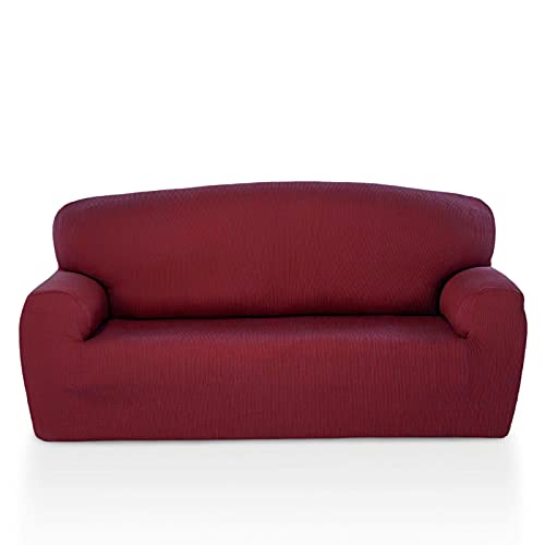 MAXIFUNDAS - Elastischer Sofabezug Strada 2-Sitzer, Burgunderrot von MAXIFUNDAS FUNDAS DE SOFA & CHAISE LONGUE