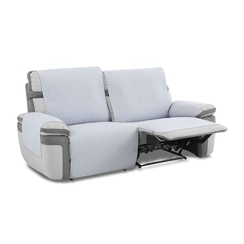 Maxifundas-Sofabezug, gesteppt, für 2-Sitzer, Slam, hellgrau, flüssigkeitsabweisend und mit Rutschfester Rückseite. von MAXIFUNDAS FUNDAS DE SOFA & CHAISE LONGUE