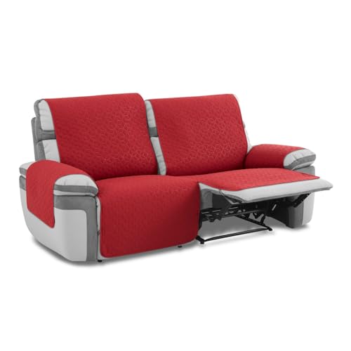 Maxifundas-Sofabezug, gesteppt, für 3-Sitzer, Slam, rot, flüssigkeitsabweisend und mit Rutschfester Rückseite. von MAXIFUNDAS FUNDAS DE SOFA & CHAISE LONGUE