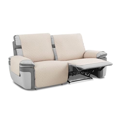 Maxifundas-Sofabezug, gesteppt, für 3-Sitzer, Slam, beige, flüssigkeitsabweisend und mit Rutschfester Rückseite. von MAXIFUNDAS FUNDAS DE SOFA & CHAISE LONGUE