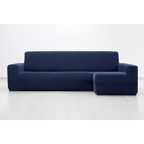 MAXIFUNDAS FUNDAS DE SOFA & CHAISE LONGUE. Bezug für Chaiselongue, sehr elastisch, mit Relief, Eckteil rechts (Vorderseite), Marineblau, sehr elastischer Sofabezug für Chaiselongue von MAXIFUNDAS FUNDAS DE SOFA & CHAISE LONGUE