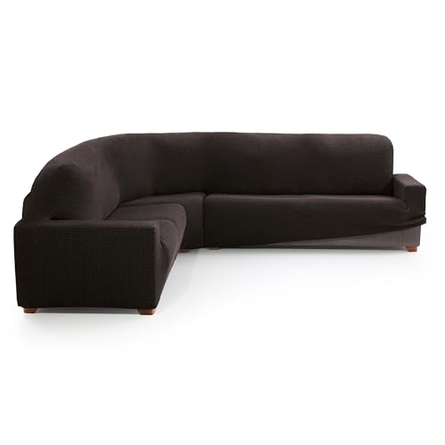 MAXIFUNDAS FUNDAS DE SOFA & CHAISE LONGUE. Sofaüberwurf für Ecksofa, Relive, Farbe: Braun, sehr elastischer Schonbezug für Ecksofas. von MAXIFUNDAS FUNDAS DE SOFA & CHAISE LONGUE