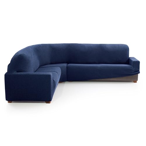 MAXIFUNDAS FUNDAS DE SOFA & CHAISE LONGUE. Sofaüberwurf für Ecksofa, Relive, Farbe: Marineblau, sehr elastisch, für Ecksofas. von MAXIFUNDAS FUNDAS DE SOFA & CHAISE LONGUE