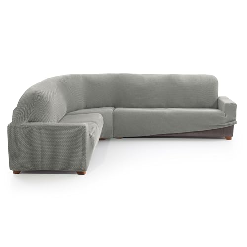 MAXIFUNDAS FUNDAS DE SOFA & CHAISE LONGUE. Sofaüberwurf für Ecksofas, Relive, Hellgrau, sehr elastisch, für Ecksofas. von MAXIFUNDAS FUNDAS DE SOFA & CHAISE LONGUE