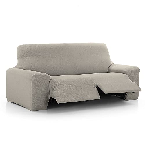 Maxifundas Relax-Sofabezug, 3-Sitzer, mit 2 Füßen Vega, Hellgrau, verstellbar, einfach anzubringen und zu waschen von MAXIFUNDAS FUNDAS DE SOFA & CHAISE LONGUE