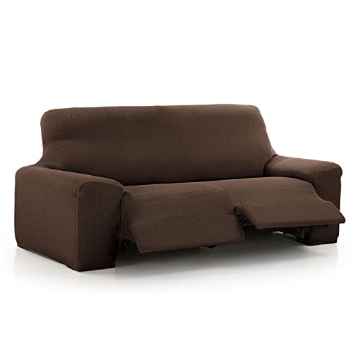 Maxifundas Relax-Sofabezug, 3-Sitzer, mit 2 Füßen Vega, Braun, für Liegesofas, verstellbar, einfach anzubringen und zu waschen von MAXIFUNDAS FUNDAS DE SOFA & CHAISE LONGUE