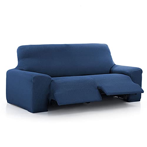 Maxifundas Relax-Sofabezug, 3-Sitzer, mit 2 Füßen, Vega, Blau, für Liegesofas, verstellbar, einfach anzubringen und zu waschen von MAXIFUNDAS FUNDAS DE SOFA & CHAISE LONGUE