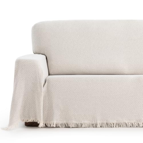 Maxifundas | Überwurf für Sofa und Bett | Hellgrau | 180 x 260 cm | Modell Zen | dekorativer Mehrzweck-Überwurf | pflegeleicht von MAXIFUNDAS FUNDAS DE SOFA & CHAISE LONGUE