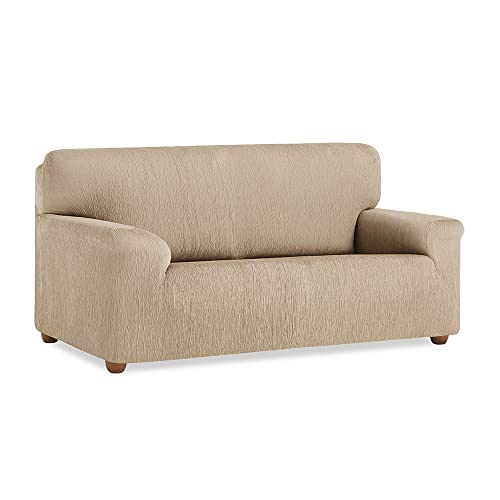 MaxiFUNDAS - Elastischer Sofabezug Vega 1 Platz Dunkelbeige von MAXIFUNDAS FUNDAS DE SOFA & CHAISE LONGUE