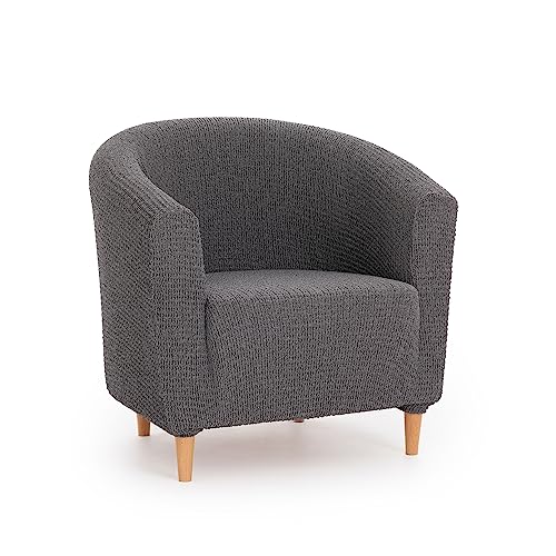 Maxifundas – Elastischer Sesselbezug Belfast, Anthrazit, für 1-Sitzer, Typ Cabriolet – elastischer Sesselbezug mit 3 Schwämmen für eine genauere Passform – Bezug für Sessel oder Sessel von MAXIFUNDAS FUNDAS DE SOFA & CHAISE LONGUE